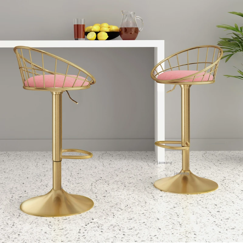 

Nordic Luxury Bar Chairs Swivel Makeup Backrest Modern High Lift Bar Chairs Stool Relaxing Taburetes Cocinas Kitchen Furniture
