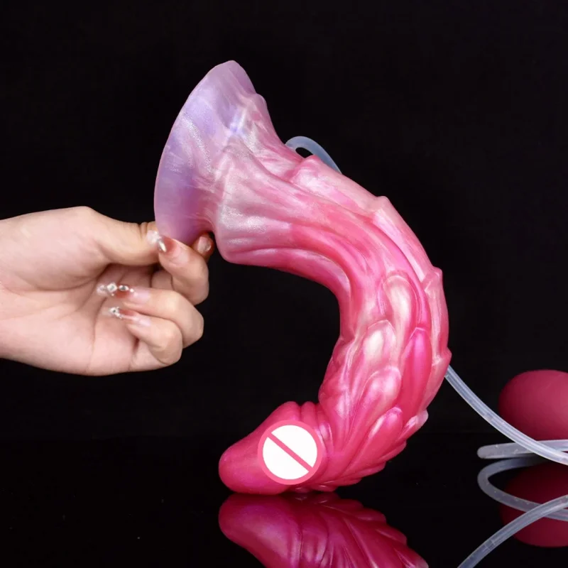 Faak лесбийский изогнутый конский пенис в рубчик фаллоимитатор для выброса с