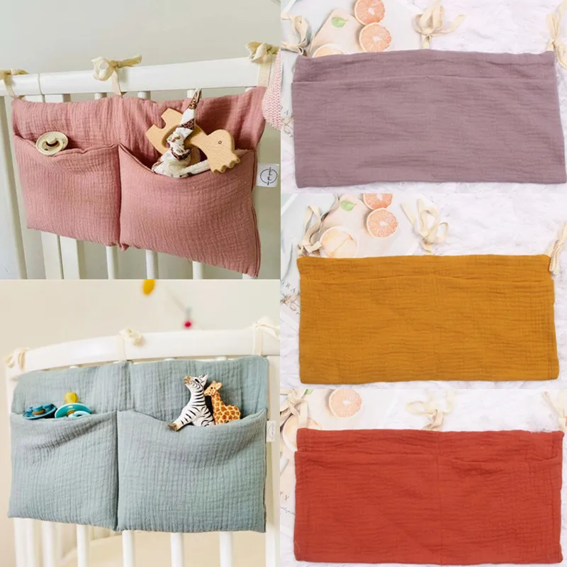 

1pc Portable Baby Crib Storage Bag Multifunctional Newborn Bed Headboard Organizer For Kids Baby Bedding Diaper Bag