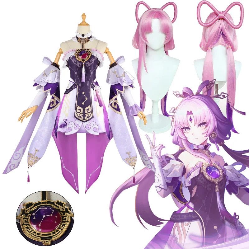 

Fu Xuan Cosplay Game Honkai Star Rail Fuxuan Cosplay Costume Headwear Wiig Suit Halloween Dresses Women