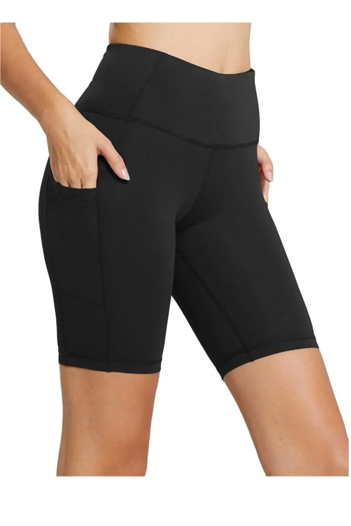 

Women's Gatherer Shorts Black Sports Leggings Women's Clothing With Phone Pockets Casual Wear Walking Sports Running Clothes