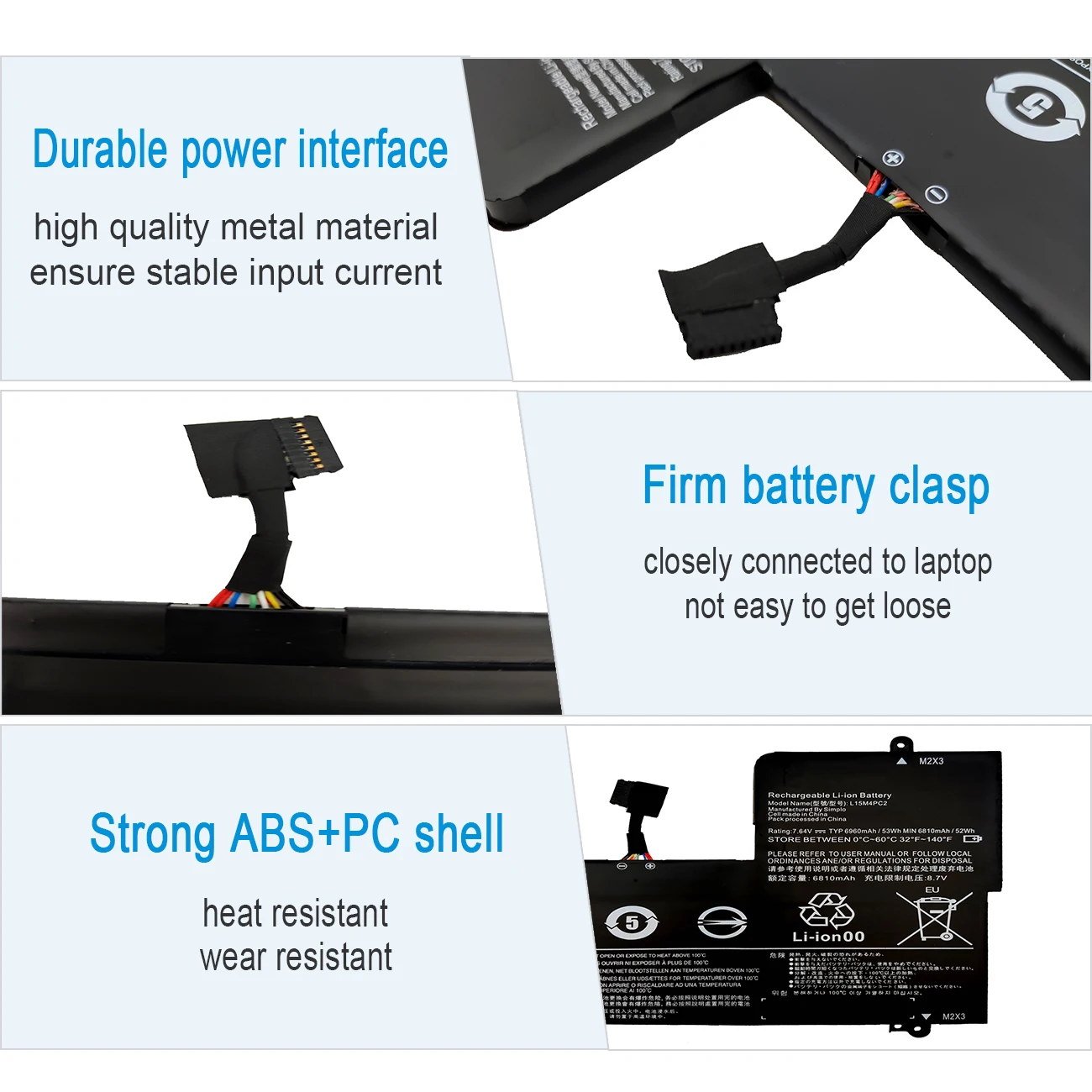 Nobi 6960mAh L15M4PC2 L15L4PC2 Аккумулятор для ноутбука Lenovo YOGA 710-14ISK 710-14IKB 710-15ISK 710-15IKB 5B10K90778 5B10K90802.