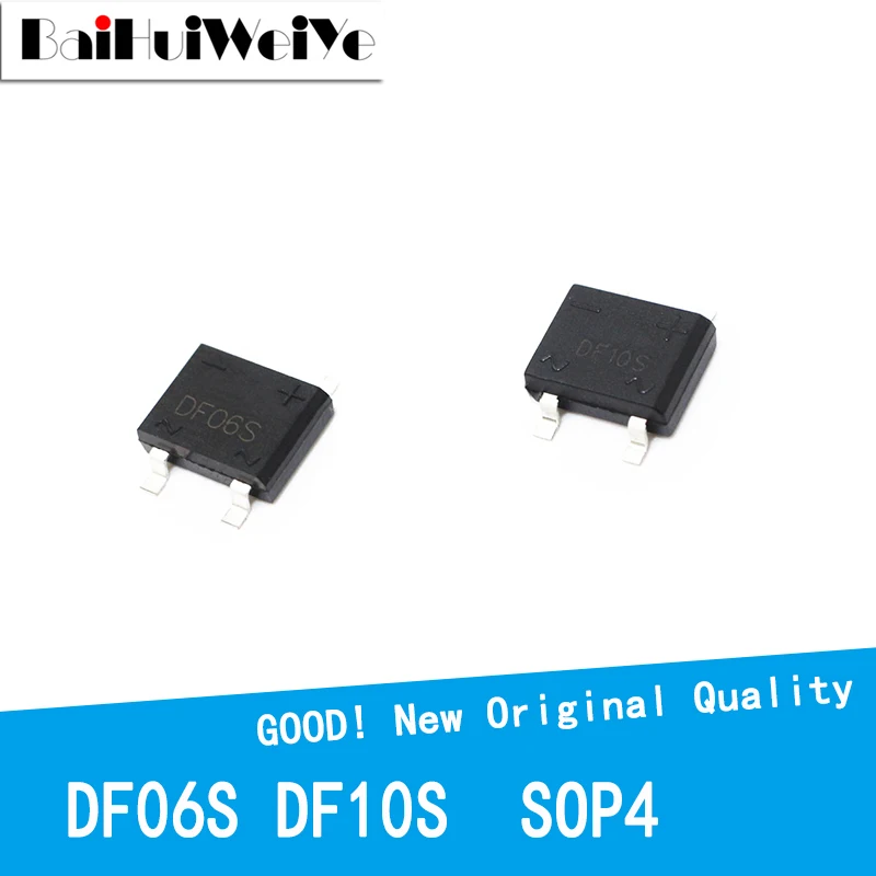 

20Pcs/Lot DF06S DF10S DF06 DF10 1A 600V 1000V SOP4 SMD SOP-4 Rectifier Bridge Pile New Good Quality Chipset