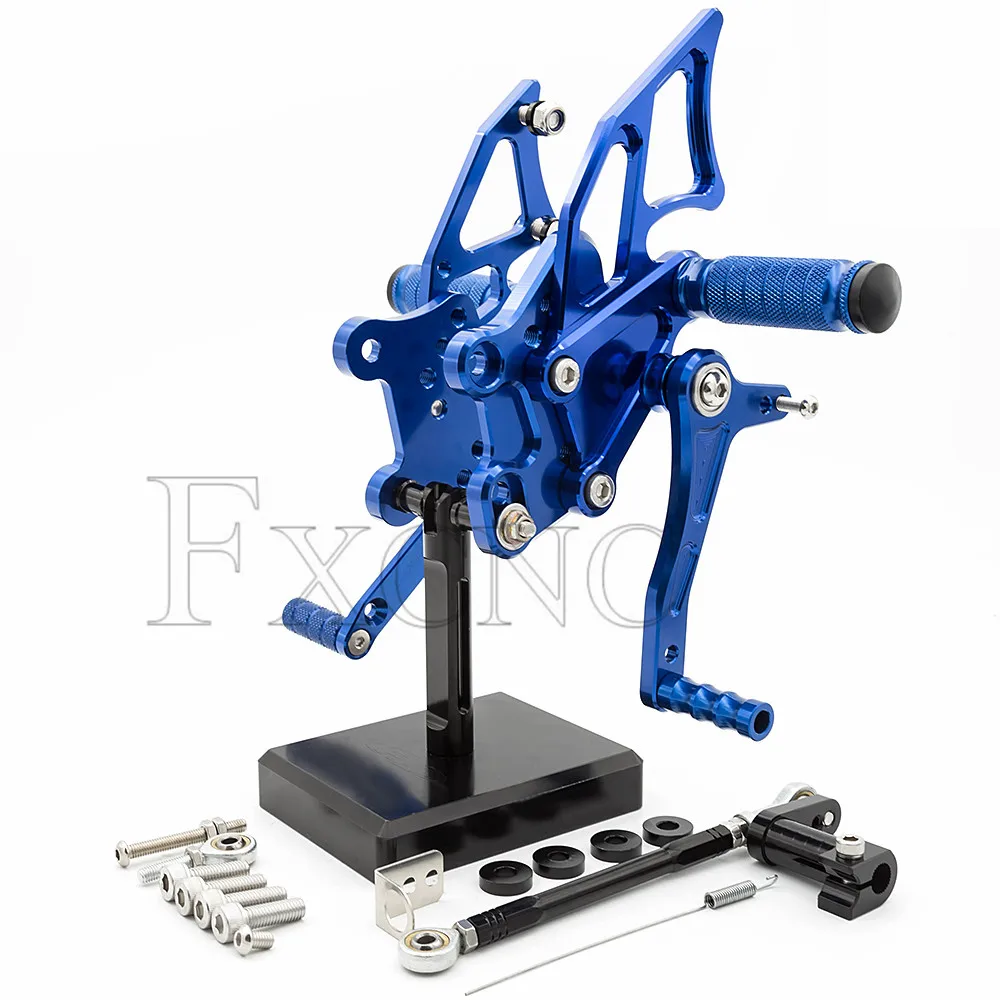 Фото Для Yamaha Yzf R3 Mt03 14-19 R25 14-18 Mt25 15-18 подставка для ног мотоцикла из алюминиевого сплава с ЧПУ, задняя подножка, подножка, задний комплект №4