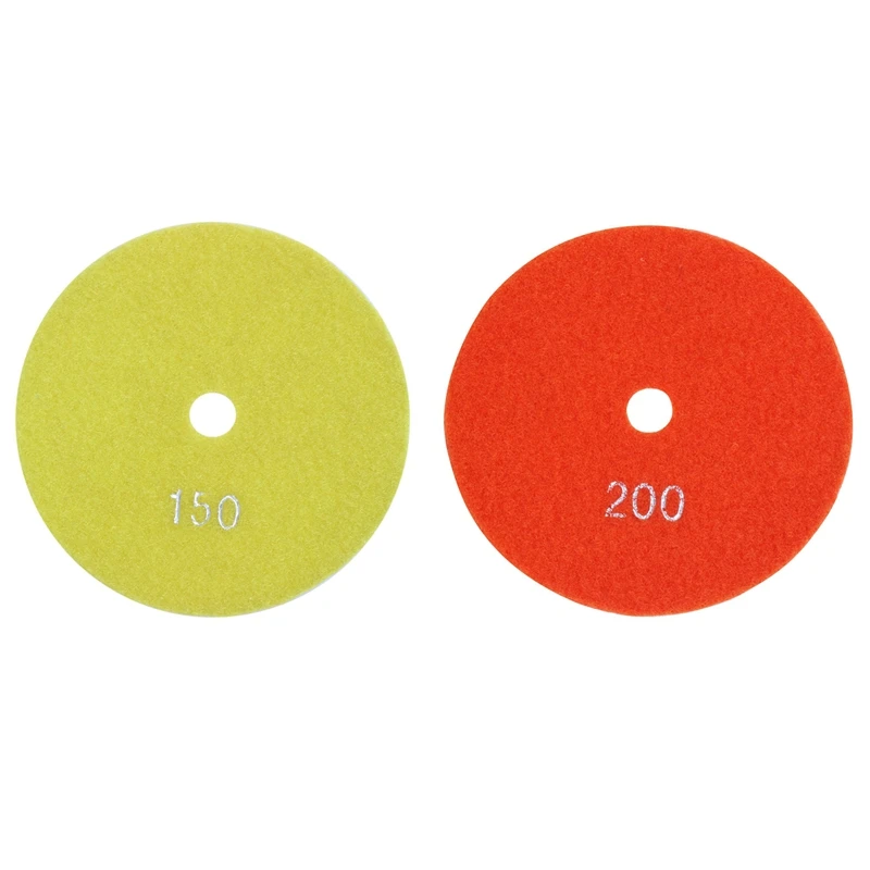

2 Pcs 5 Inch 125Mm Wet Diamond Polishing Pads Marble Granite Grits, 150 & 200