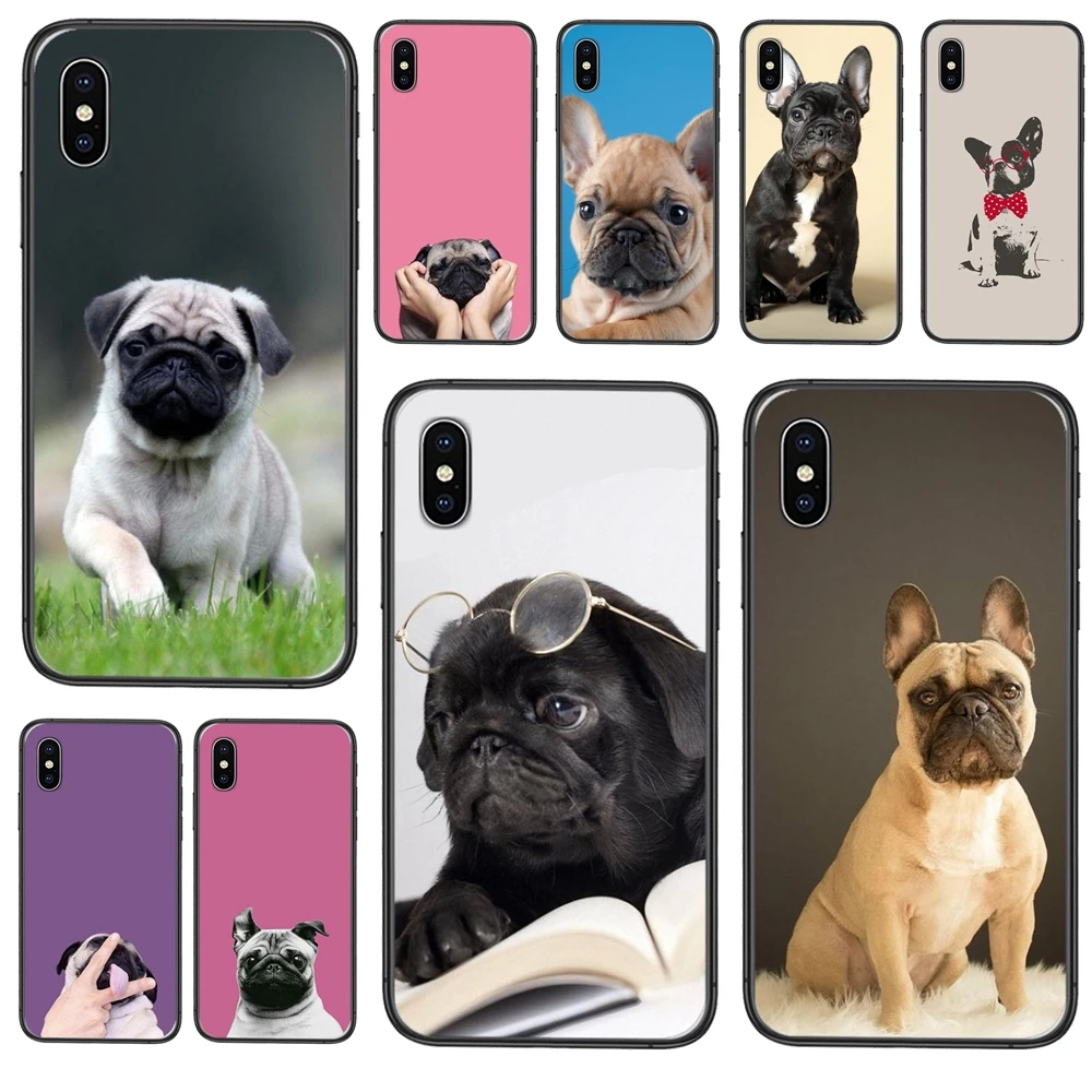 Чехол с 3d-рисунком французского бульдога собаки мопса дешево для Xiaomi Redmi Note 9 9S 8 8T 7