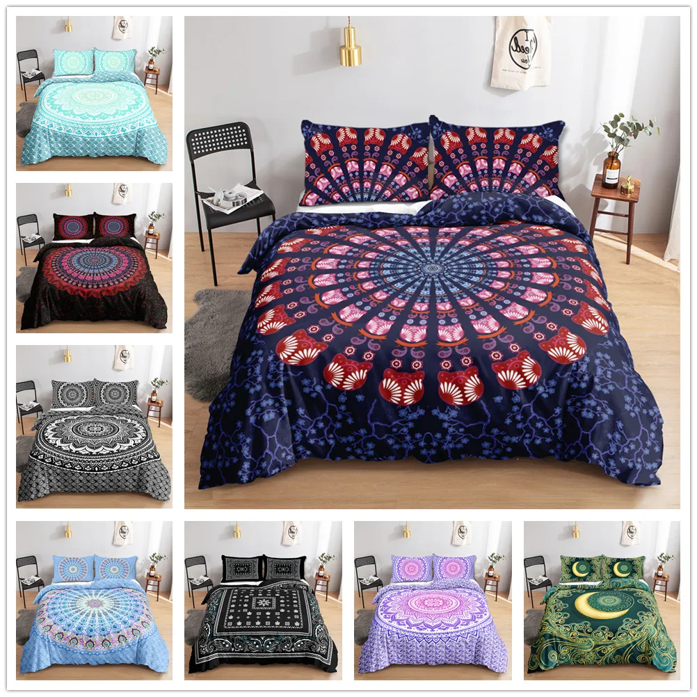 

Mandala Bohemian 3d comforter bedding sets Mandala duvet cover set winter bedsheet Pillowcase queen king size Bedlinen bedspread