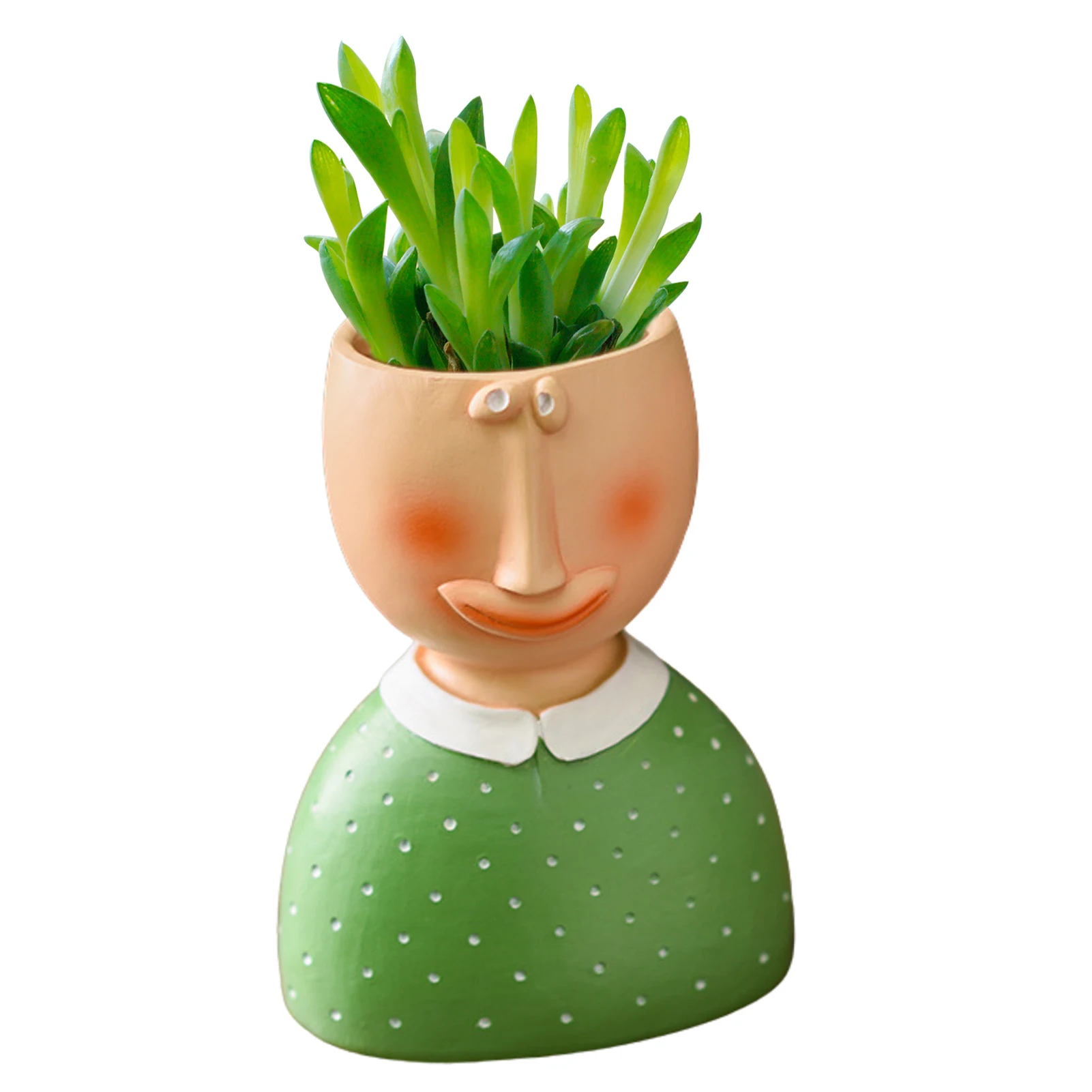 

Innovative Resin Flower Pot Artistic Portrait Abstract Flower Pot Innovative Face Sculpture Flower For Outdoor Garden Decoration