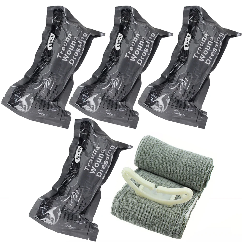   4/6in Israeli Bandage Wound Dressing Emergency Combat Compression Tactical Trauma First Aid IFAK Trauma Military Medical 