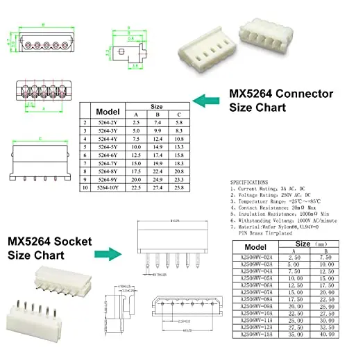 Комплект коннекторов кабеля MX2.54 2 54 мм MX 5264 Molex KK 254 5 шаг 2/3/4/5/6 штырьковый разъем с
