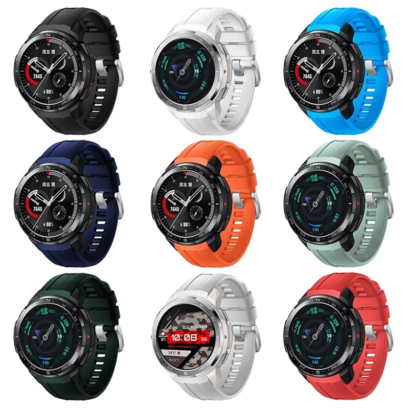 

Fit for Huawei for Honor GS Pro Durable Sweatproof Bracelet Adjustable Watch Silicone Replacement Bands Smartwatch Strap