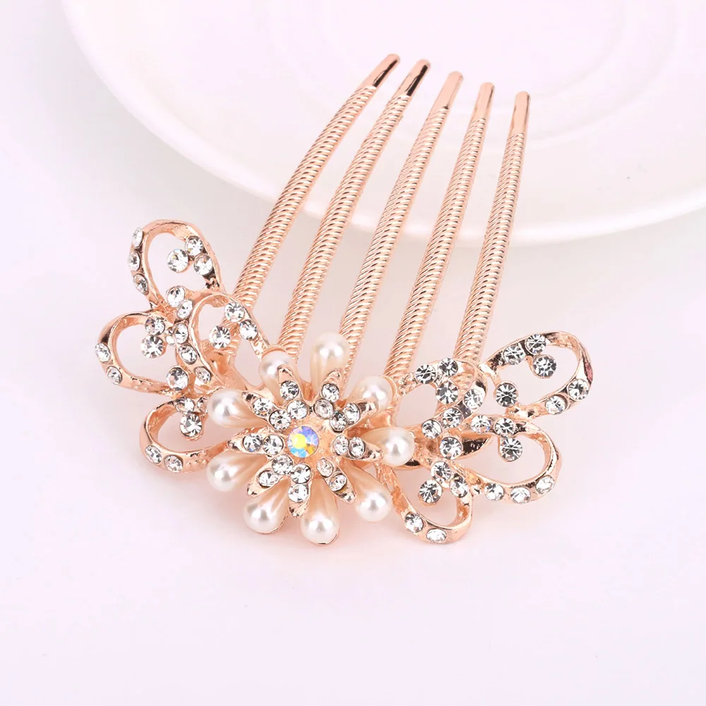 Подсолнухая Расческа с пятью зубцами стразы аксессуары для волос свадебный