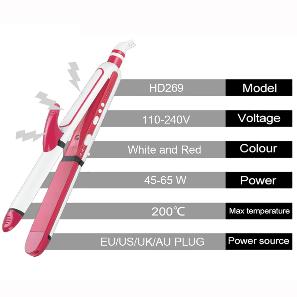 Профессиональный Выпрямитель для волос 3 в 1 плойка Tacos Стайлинг анти-ожоги дизайн