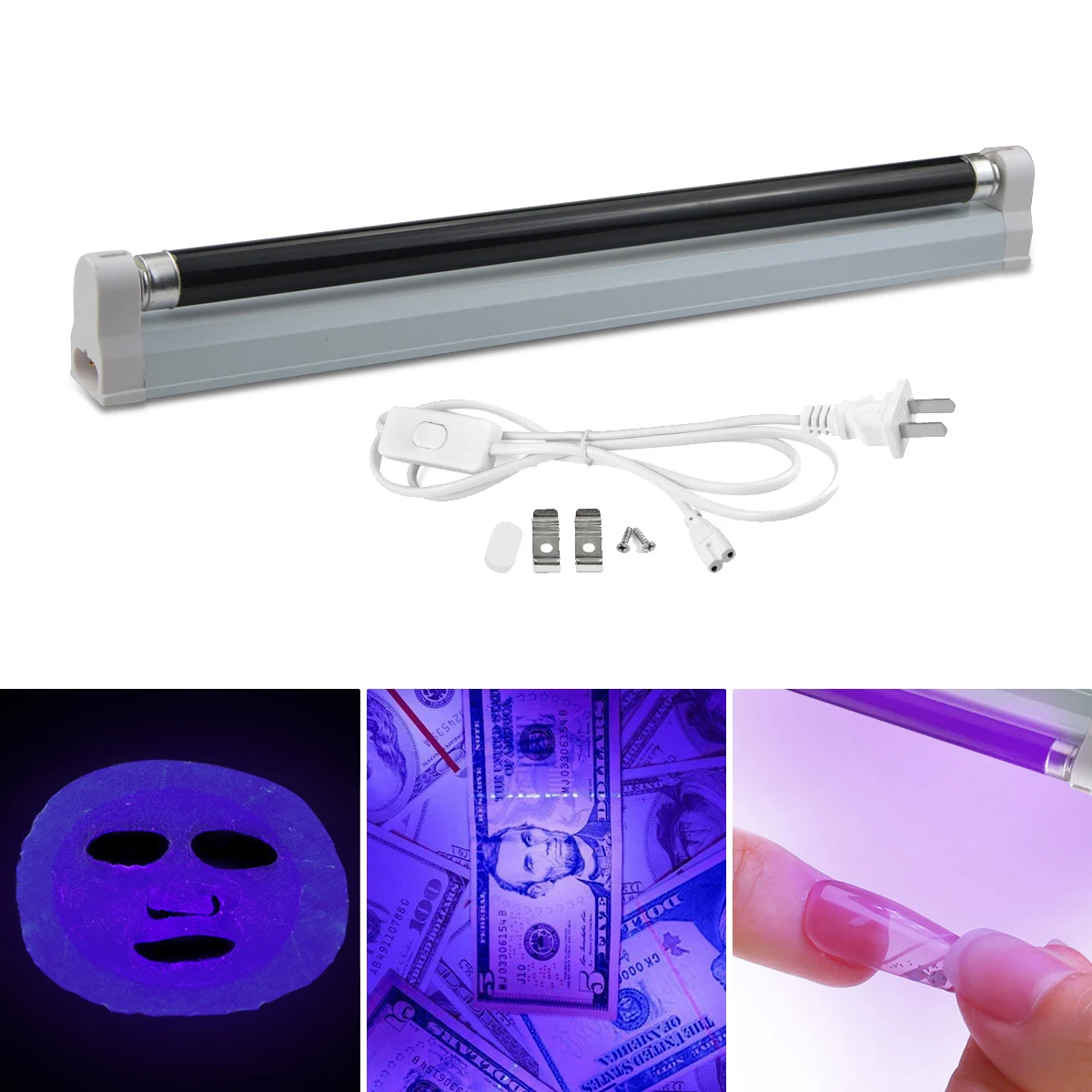 

110V US Plug 8W 31CM nail art t5 tube uv light for gel nails curing luz uv lamp backlight Violets Cash / Facial mask detection