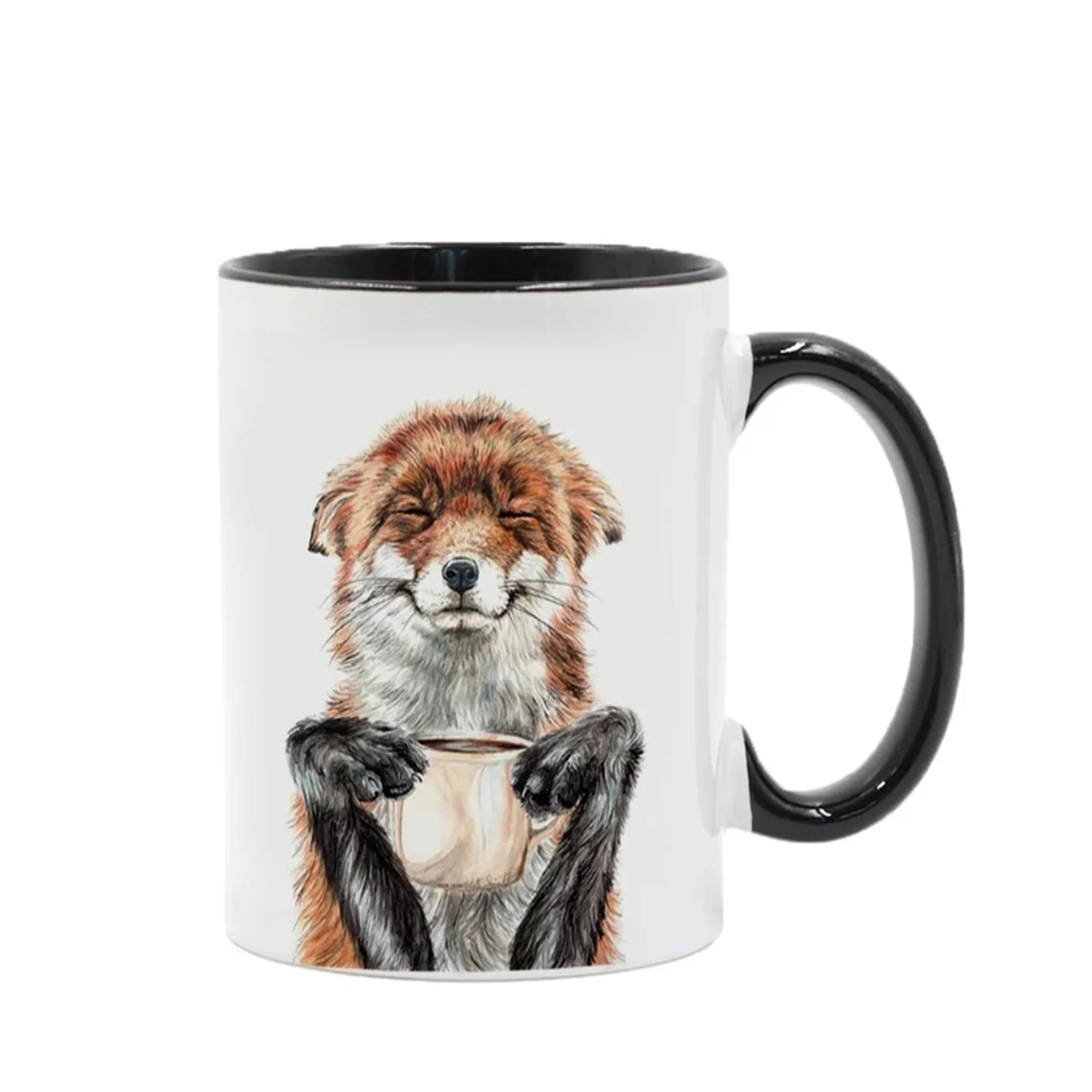 

Funny Fox Cups Wolf Coffee Mugs Tiger Cups Owl Mug Ceramic 15OZ Cat Coffeeware Otter Drinkware Novelty Unique Friends Gifts