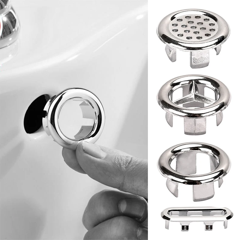 

Bath Sink Round Ring Overflow Spare Cover Plastic Plated Tidy Trim Bathroom Ceramic Basin ceramic pots overflow