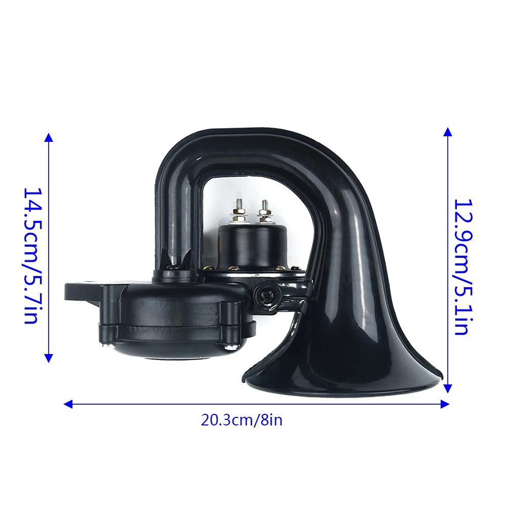 

Parts Horn 1pc Accessories Electric Black Interior Snail Loud 300DB For Car Motorcycle Truck Boat Durable New Practical