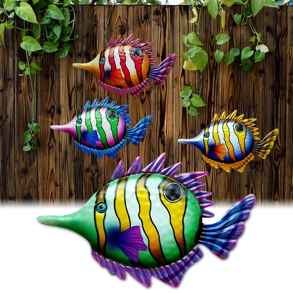 

Metal Fish Garden Crafts Wall Decor Iron Art Office Porch Bedroom Balcony Hanging Ornaments Indoor Outdoor Decor