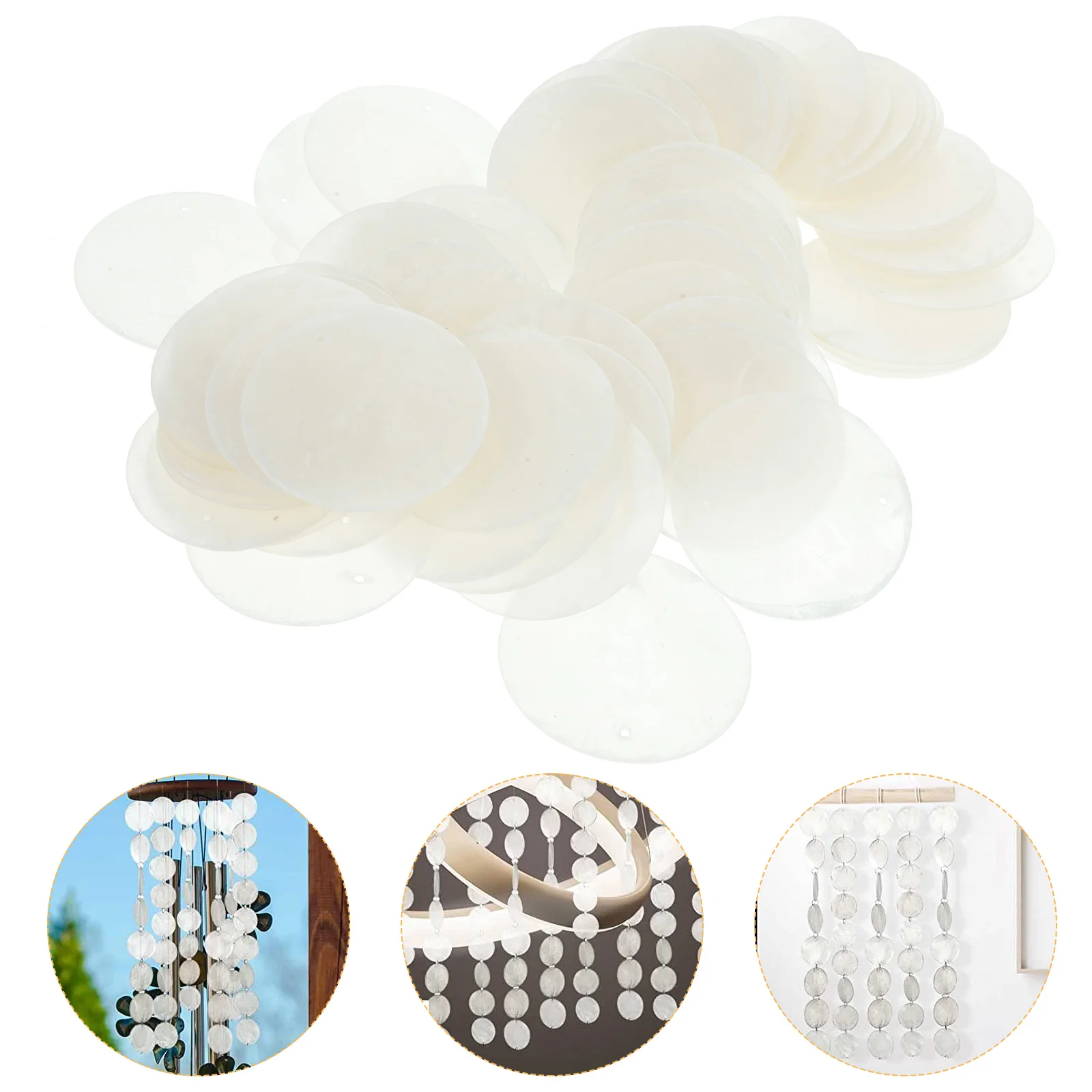 

Shells Beads Beading Supplies Wind-bell DIY Charms Natural Round Slices Project Earring Embellishment Pendant Light Fixtures