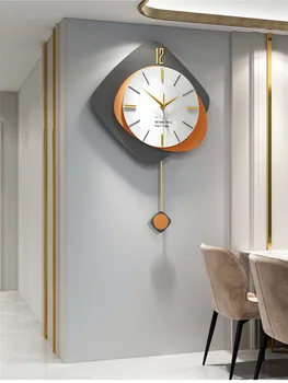 Light Luxury Swing Wall Clock Living Room Nordic Home Decoration  Hanging Watch Creative Wall Decor 3D Clocks
