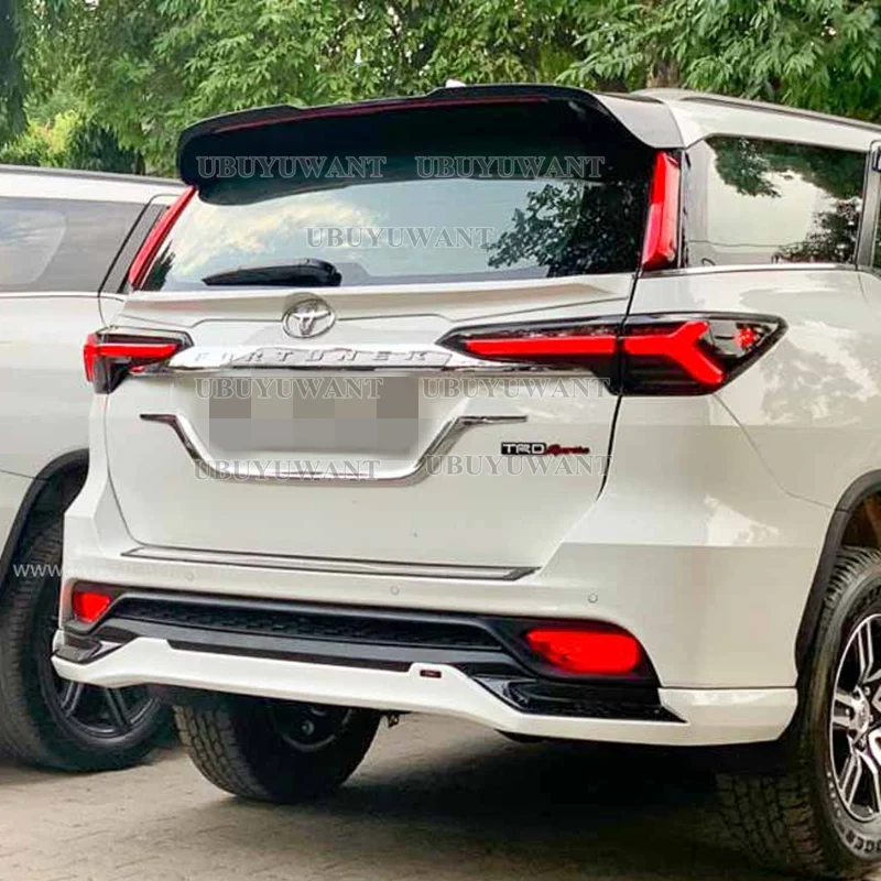

ABS Material Unpainted Color Exterior Rear Trunk Boot Wing Lip Middle Spoiler Wing For Toyota Fortuner 2016 2017 2018 2019