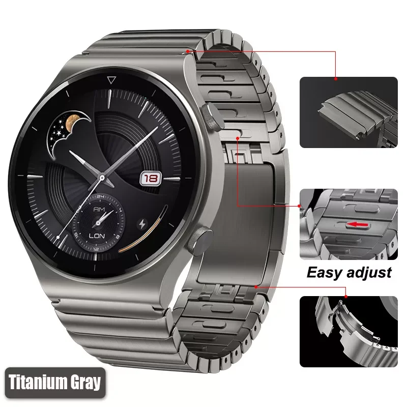 

NEW Gray WatchBand 22mm Watch 3 / GT 2 Pro / GT 2 46mm / GT Stainless Steel Watchband Wrist Strap Bracelet