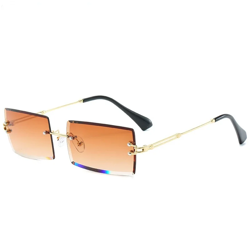 

Fashion Small Rectangle Sunglasses Summer UV400 Eyewear 2021 Newest Trendy Women Men Rimless Cycling Retro Sun Glasses Shades