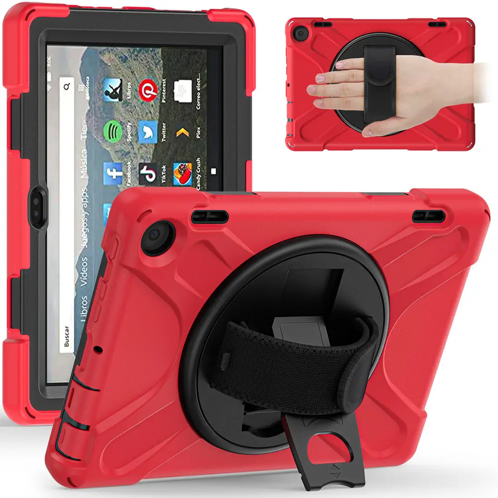 

Чехол для планшета kindle Fire HD 8 2022 12th HD8 Plus, для Kindle Fire HD 8 2020 10th, сверхпрочный чехол с ручным/плечевым ремнем