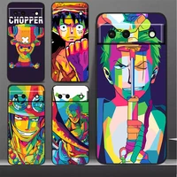 popular anime one piece posters phone case for google pixel 7 6 pro 6a 5a 5 4 4a xl 5g black shockproof silicone tpu cover