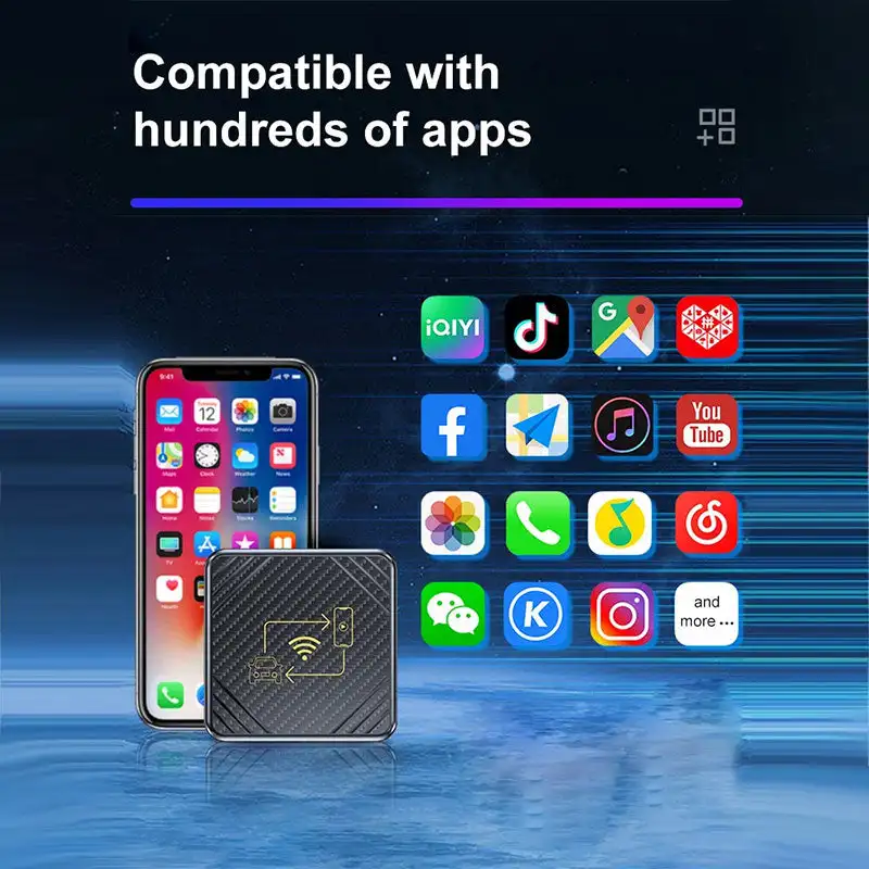 Автомобильный беспроводной адаптер для подключения CarPlay проводной к