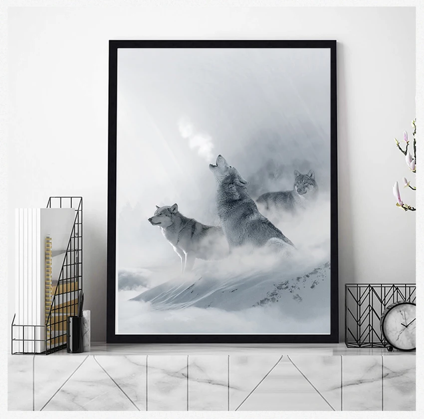 Модульные картины Snow Mountain для гостиной дома настенный постер с животными в