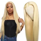 Парик блонд из 613 человеческих волос на сетке спереди для женщин, 13x4, бразильские прямые человеческие волосы, парик HD на сетке спереди, парик на сетке 4x4