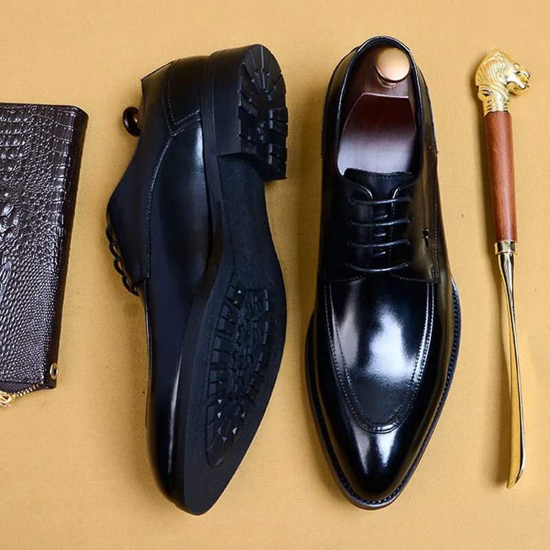 Туфли-оксфорды HNXC мужские из натуральной кожи итальянские классические туфли на