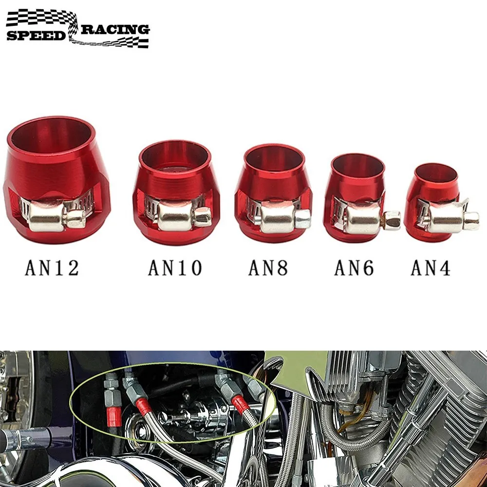 

Fuel Line Hose Finisher AN4/AN6/AN8/AN10/AN12 Clamp Finisher Aluminum Car Modification Accessories