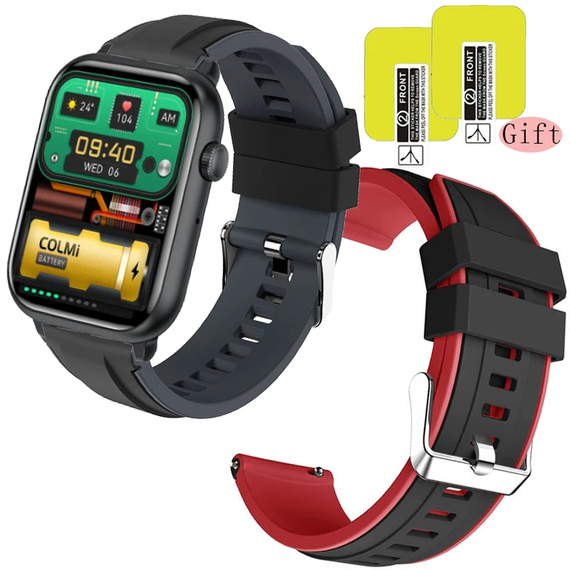 

Мягкий силиконовый ремешок для смарт-часов COLMI C80 сменный спортивный ремешок Защитная пленка для экрана