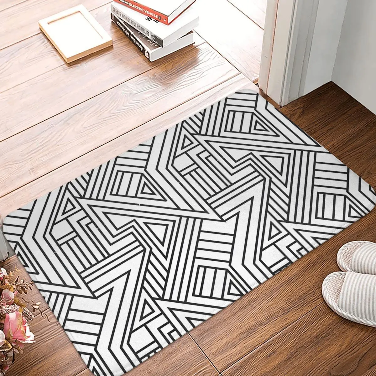 

Simple Abstract Non-slip Doormat Living Room MatLine Art Balcony Carpet Welcome Rug Bedroom Decorative
