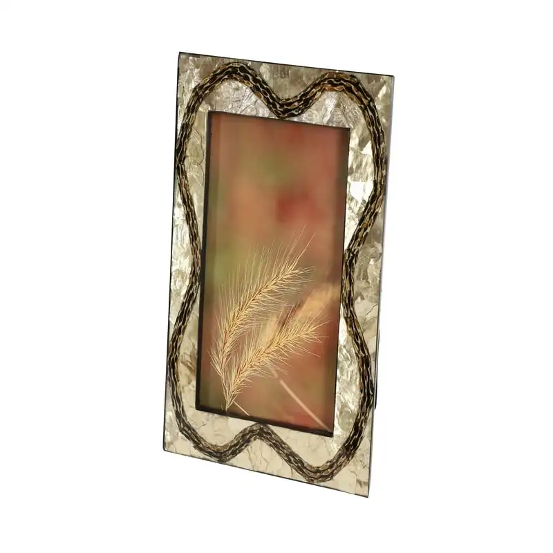 

Vervain & Gold Capiz Shell Large Picture Frame, 7” x 9”