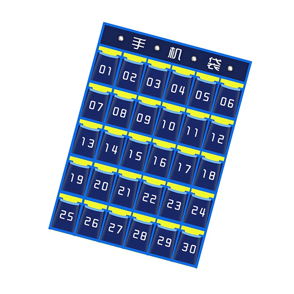 

Numbered Pocket Charts Door Organizer Homeschool Supplies Storage Bags for Cell Phones Small Items Calculator Holder