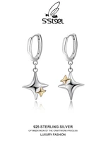 ssteel silver star dangle earrings earings for women joyas de plata de ley 925 original y pura huggie oorbellen voor vrouwen