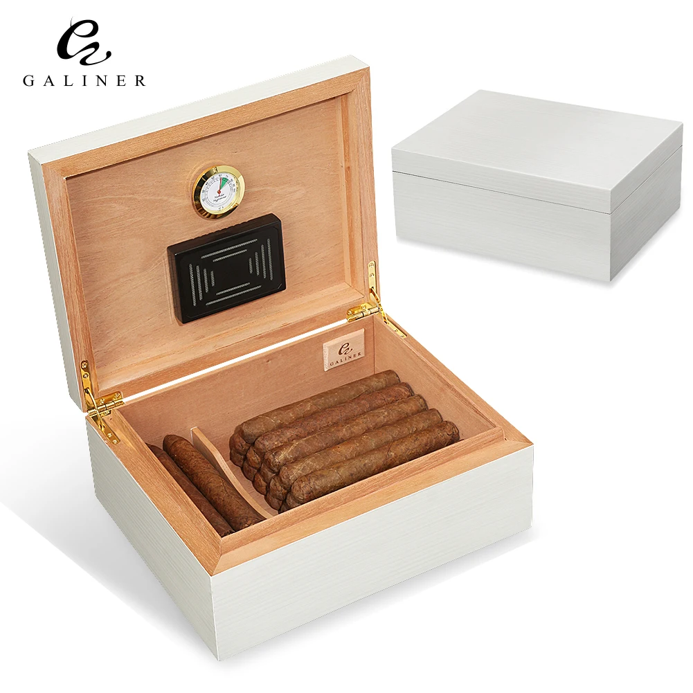 

GALINER Luxury Cigar Humidor With Humidifier Cigar Hygrometer Charuto Cedar Wood Box Puro Case Large Capacity Humidor Box Cigar