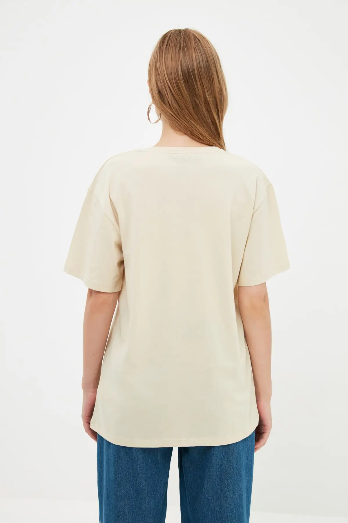 

Trendyol Printed Boyfriend Knitted T-Shirt TWOSS21TS3991