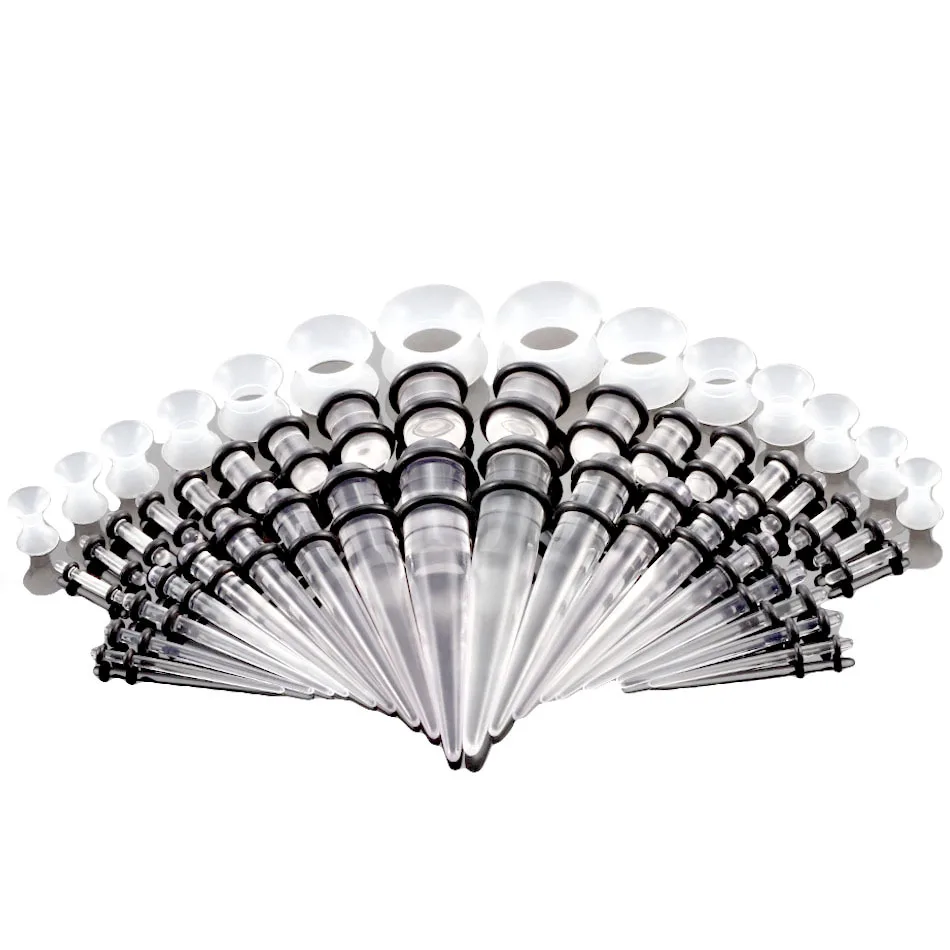 Набор для растяжки ушей 50 шт. Акриловые конические затычки разноцветные туннели