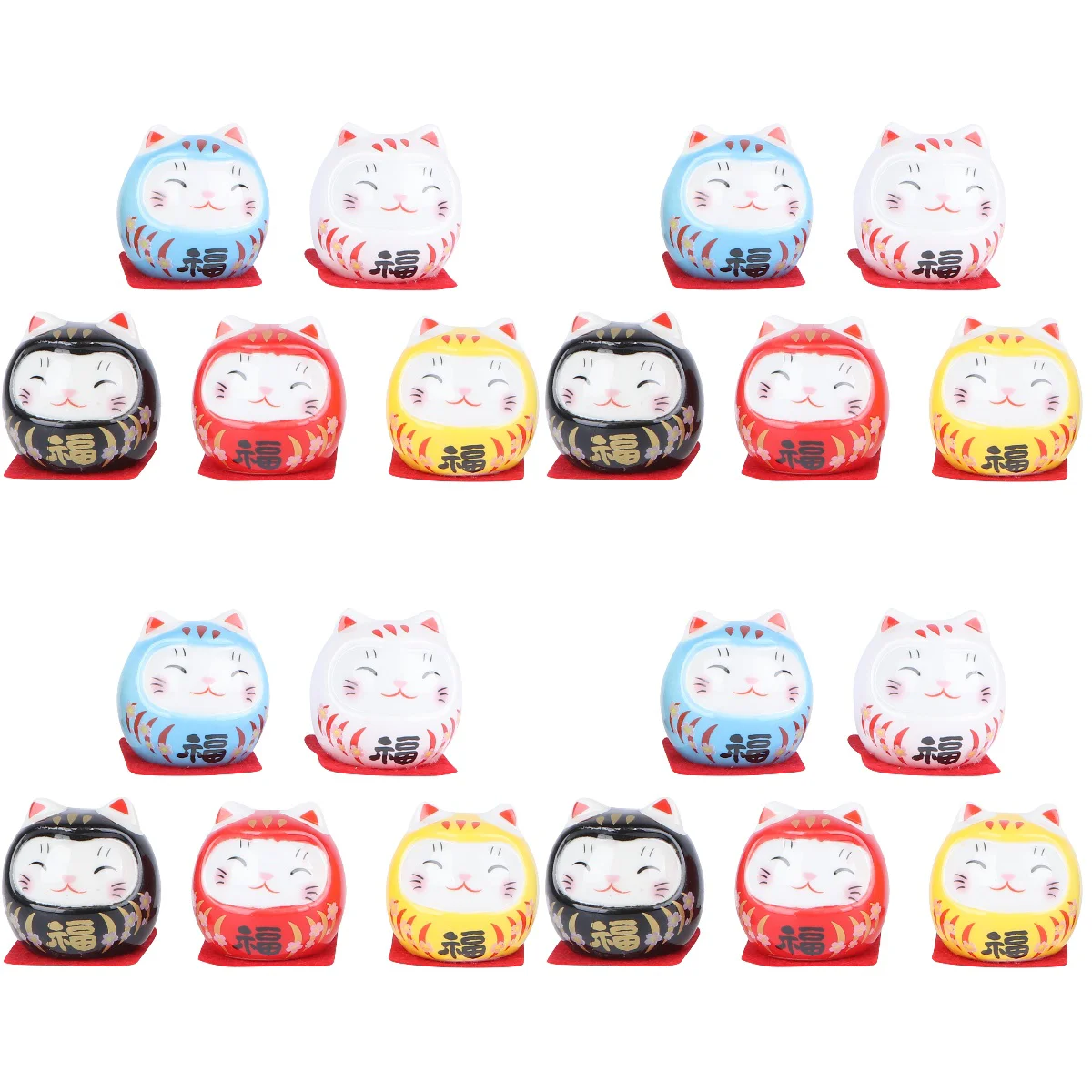 

20 Pcs Red Car Decor Set Japanese Dharma Ornament Unique Home Ceramic Decoration Model Holiday Gift Ceramics Decorative Prop