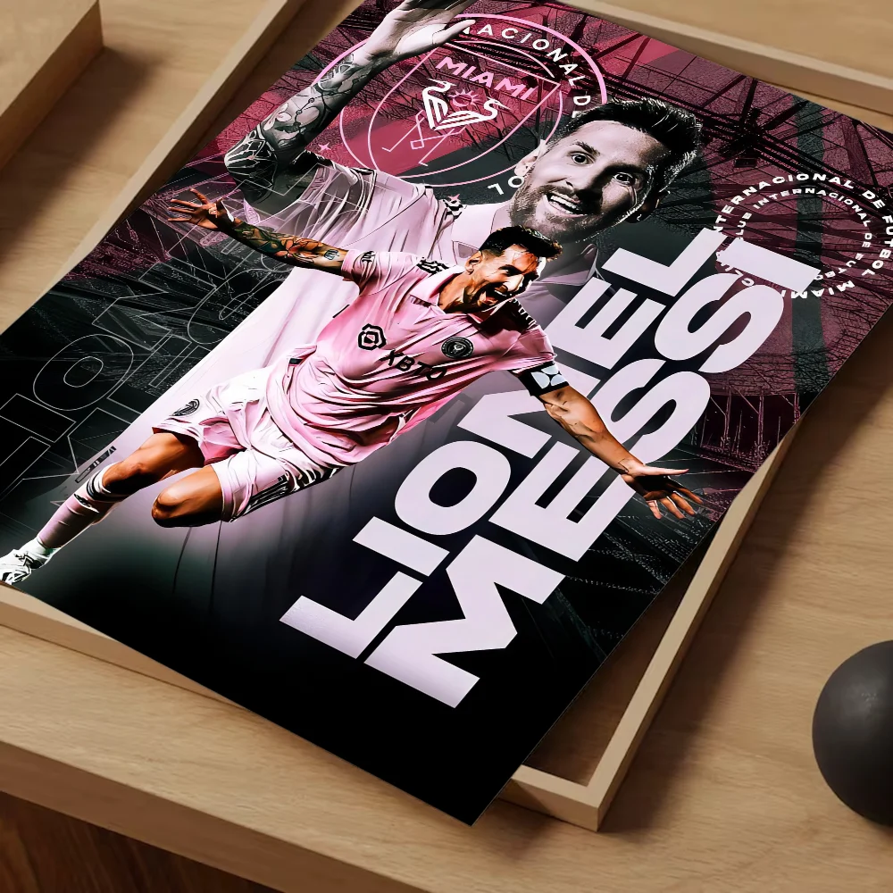 Водонепроницаемая Футбольная Звезда M-Messi HD Качественный Настенный Постер
