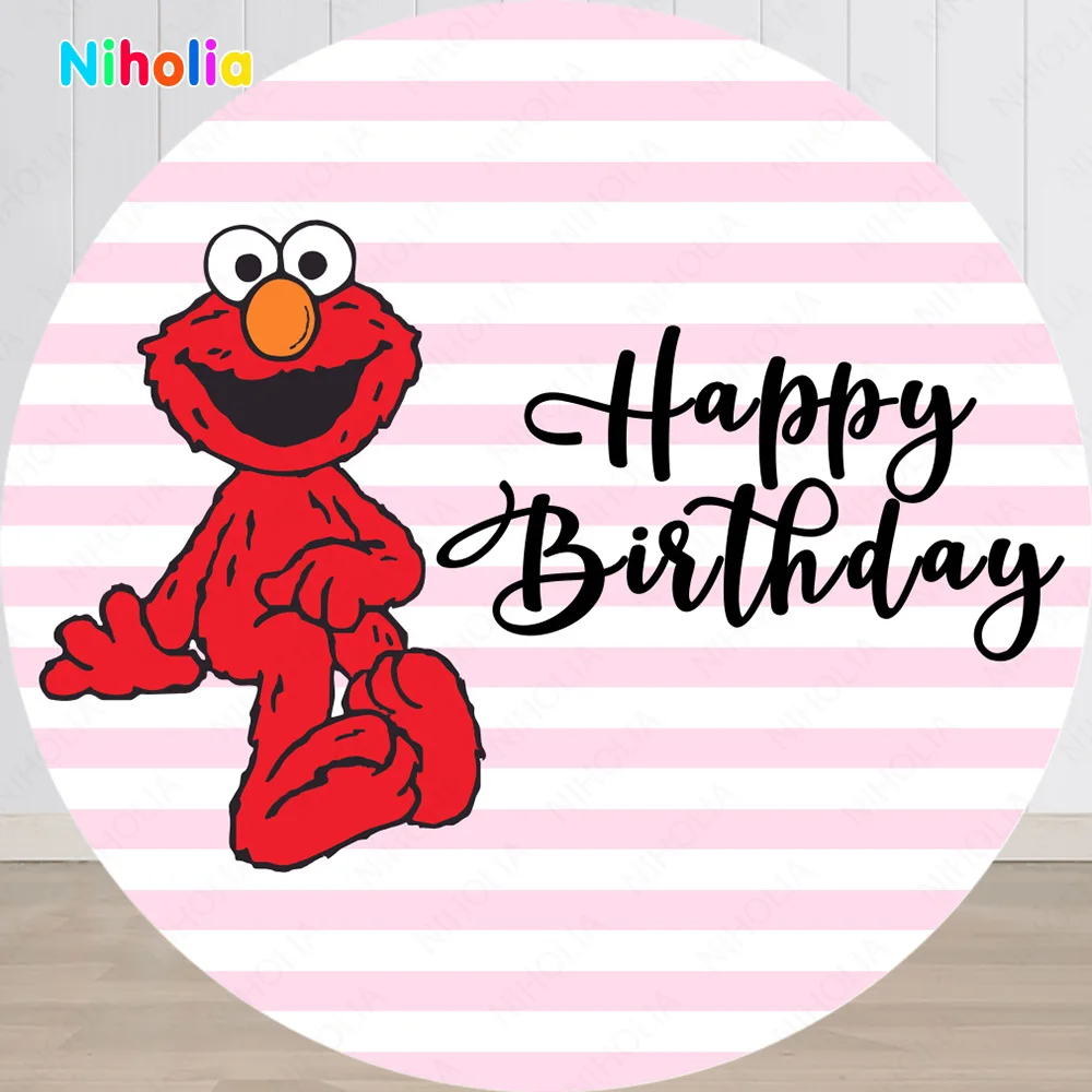 Фон для фотосъемки детей с изображением улиц Сезам