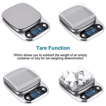 5kg/0.1g 10g/1g Digital Jewelry kitchen Scales Scales Steel Portable LCD Lectronic Postal Food Balance Measuring Weight Libra 5