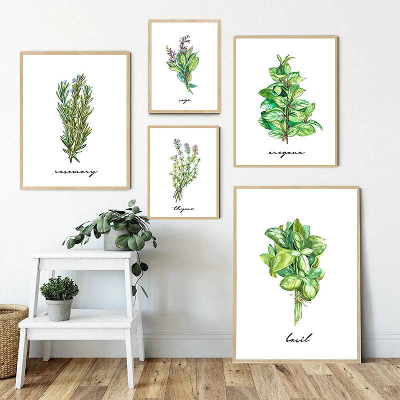 Ретро Травяная Фотография Минималистичные Кухонные Художественные Постеры