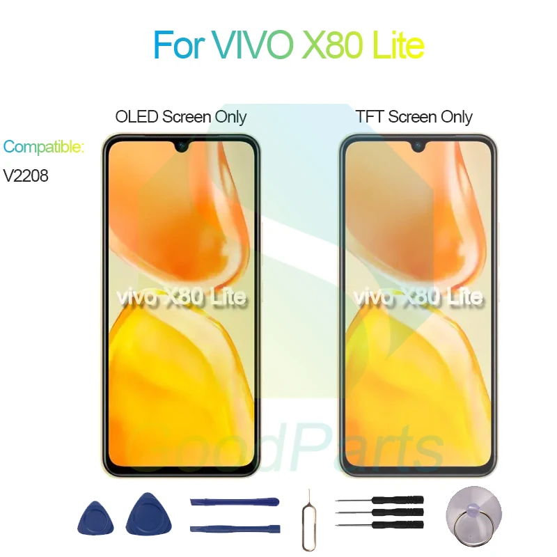 ЖК-дисплей для VIVO X80 Lite 6 44 дюйма V2208 сменный сенсорный дигитайзер в сборе