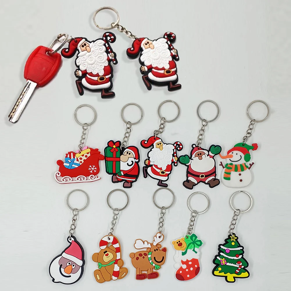 

Christmas Keychain Santa Claus Christmas Tree Keychain Backpack Pendant Cute Elk Doll Keychain Children's Friend Gift Pendant