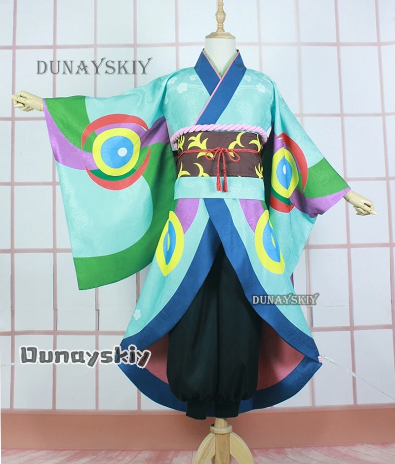 Ретро аниме Мононоке медицинский продавец кимоно Кукурири парик униформа